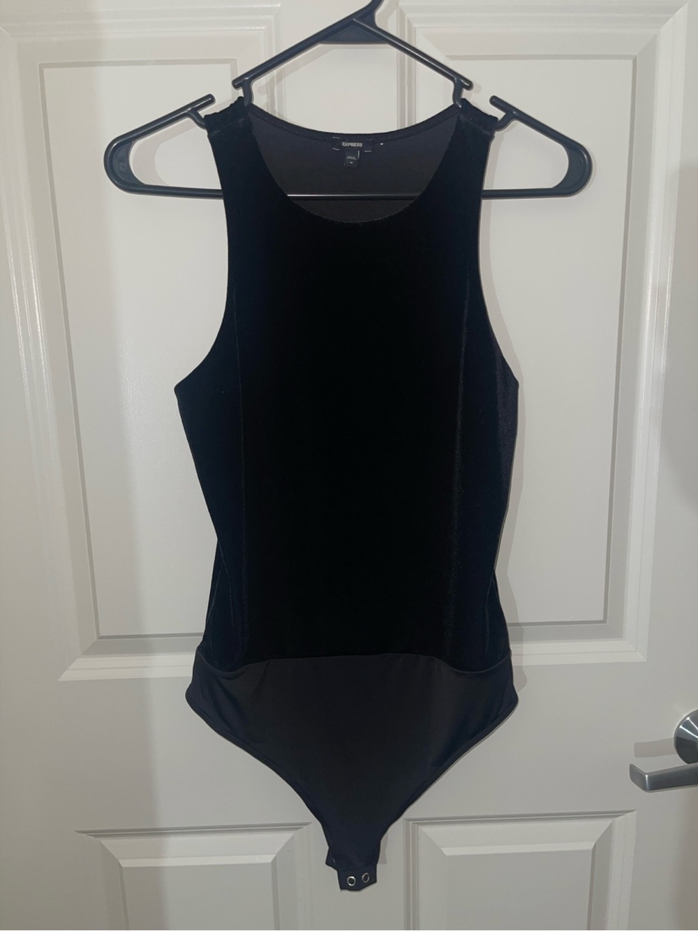 Black Stretch Bodysuit with Snap Closure